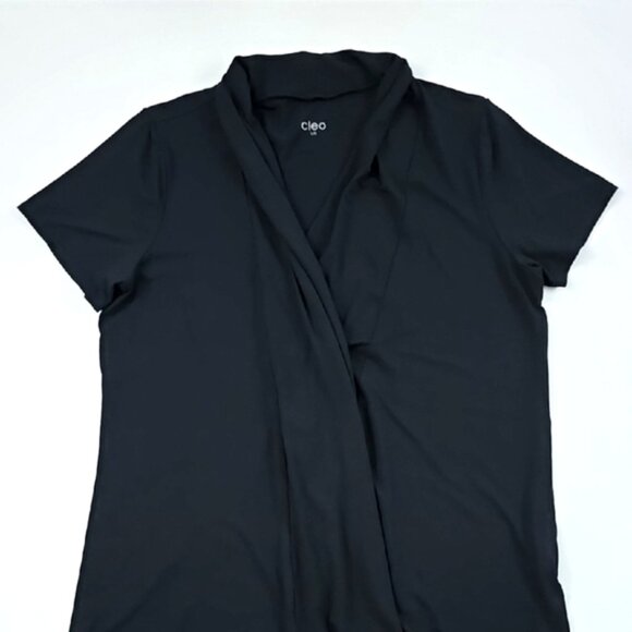 CLEO Women's Black Open Front Short Sleeves Drapy Soft Stretch Size Large - Picture 6 of 10